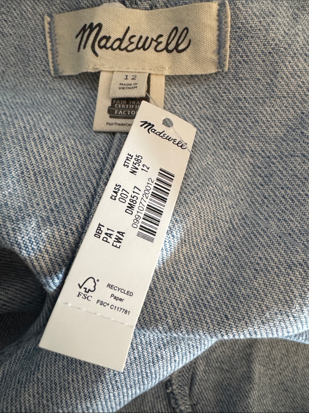 Madewell Light Wash Denim Button-Front Vest - Picture 6 of 9